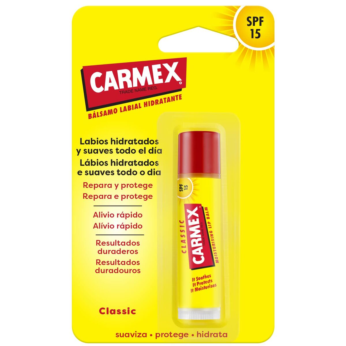 Fuktcerat Carmex Classic Gul Svart Spf 15 Stick - 3