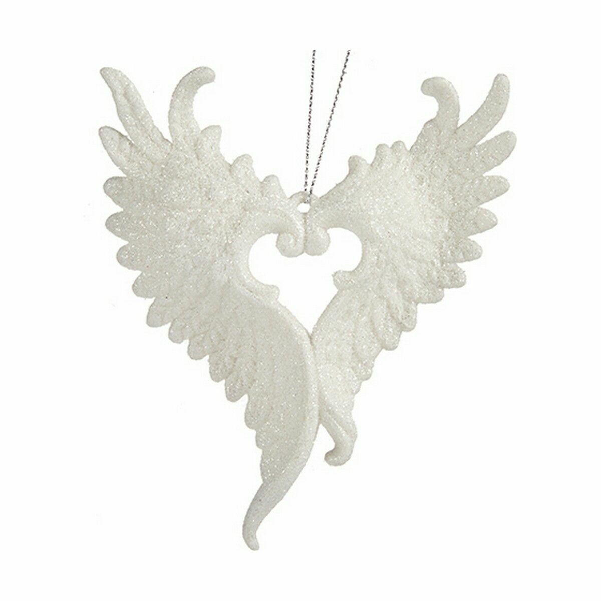 Julgranskula Krist+ Vit Plast Glitter Änglavingar 12 x 13 x 2,5 cm (24 antal) - 2