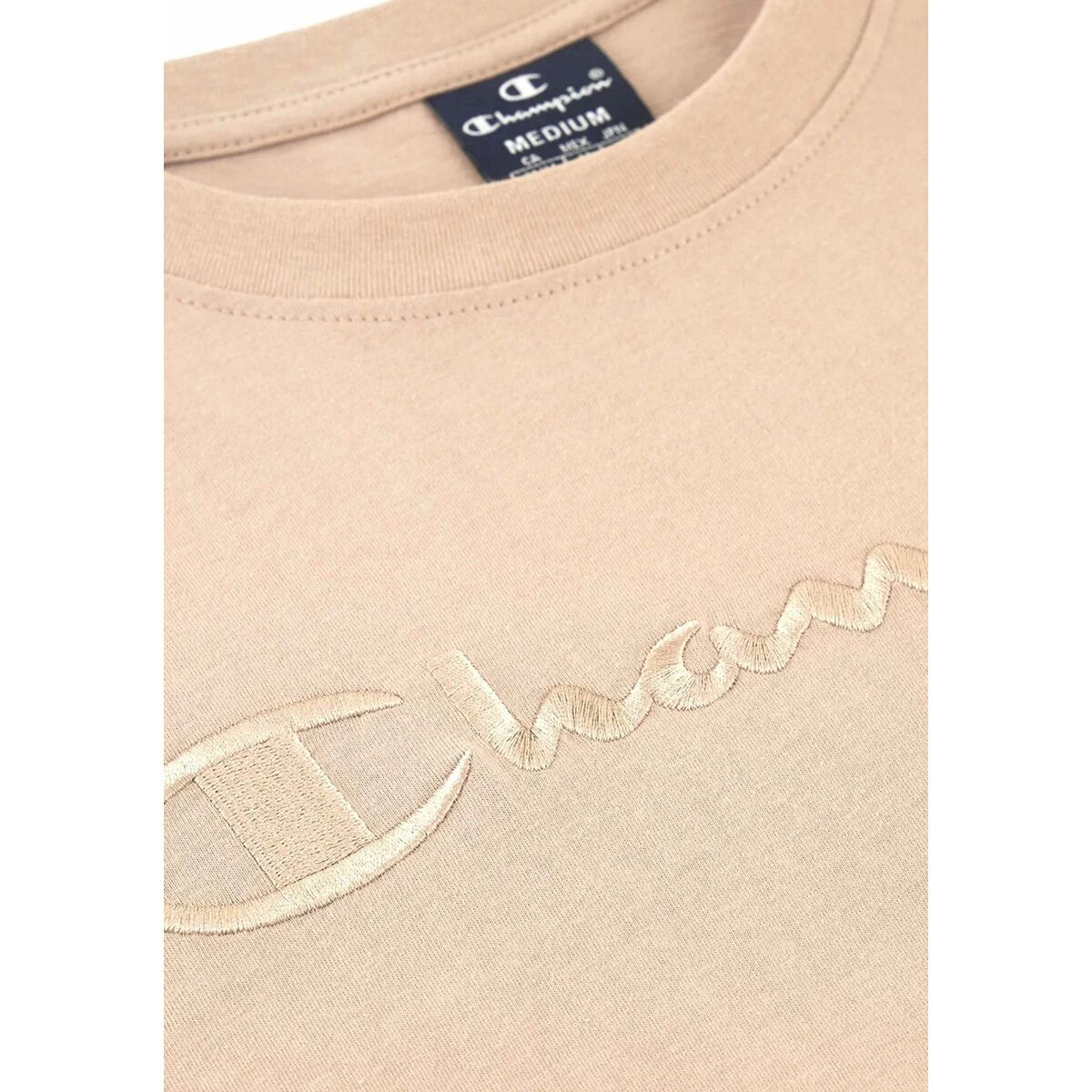 T-shirt med kortärm Herr Champion 220273 NATL Beige - 3