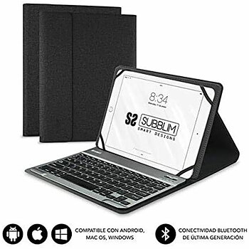 Väska till Läsplatta och Tangentbord Subblim SUBKT2BT0001 Bluetooth Svart 10,1"