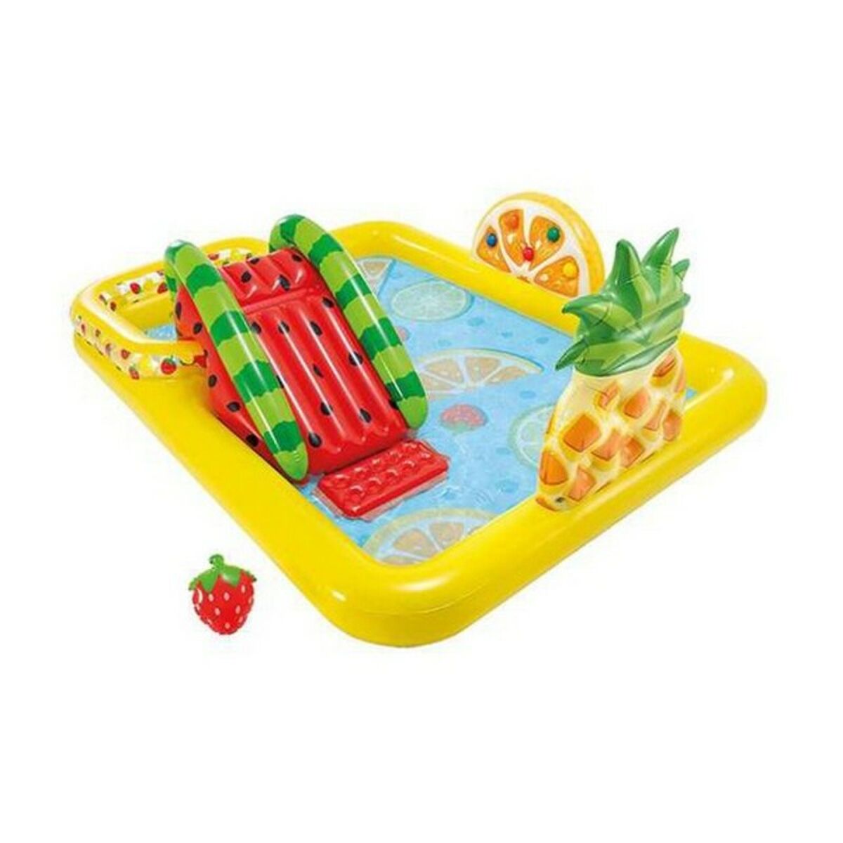 Uppblåsbar plaskpool för barn Intex 57158NP Frukter 244 x 191 x 91 cm Lekplats - 6