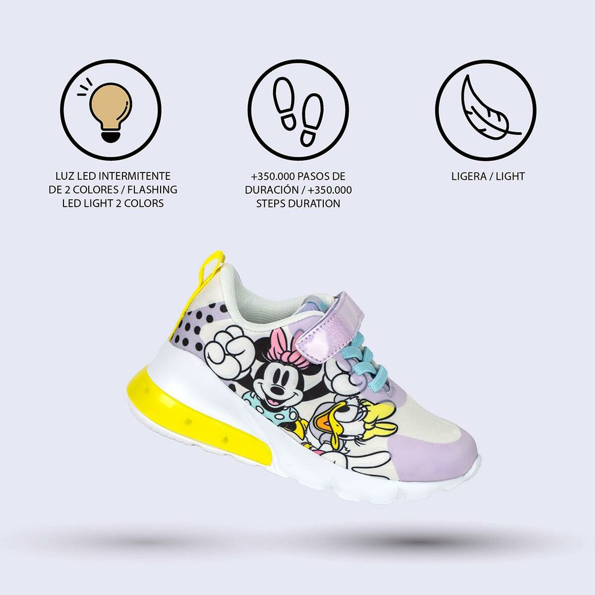 Sportskor med LED Minnie Mouse Lila - 6