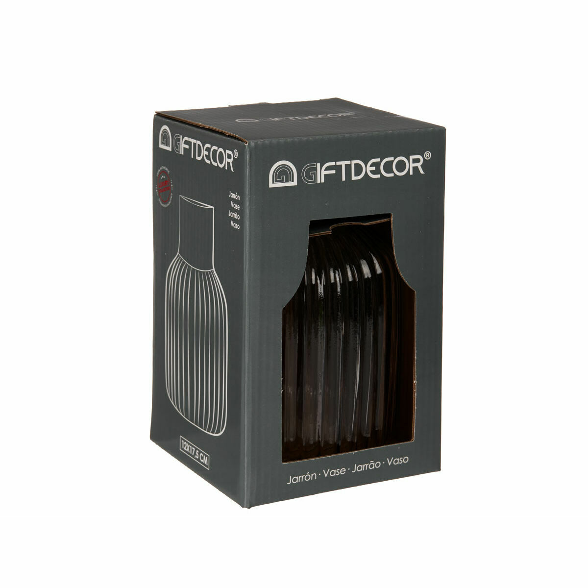 Vas Gift Decor Orange Ränder Plast 6 antal - 2
