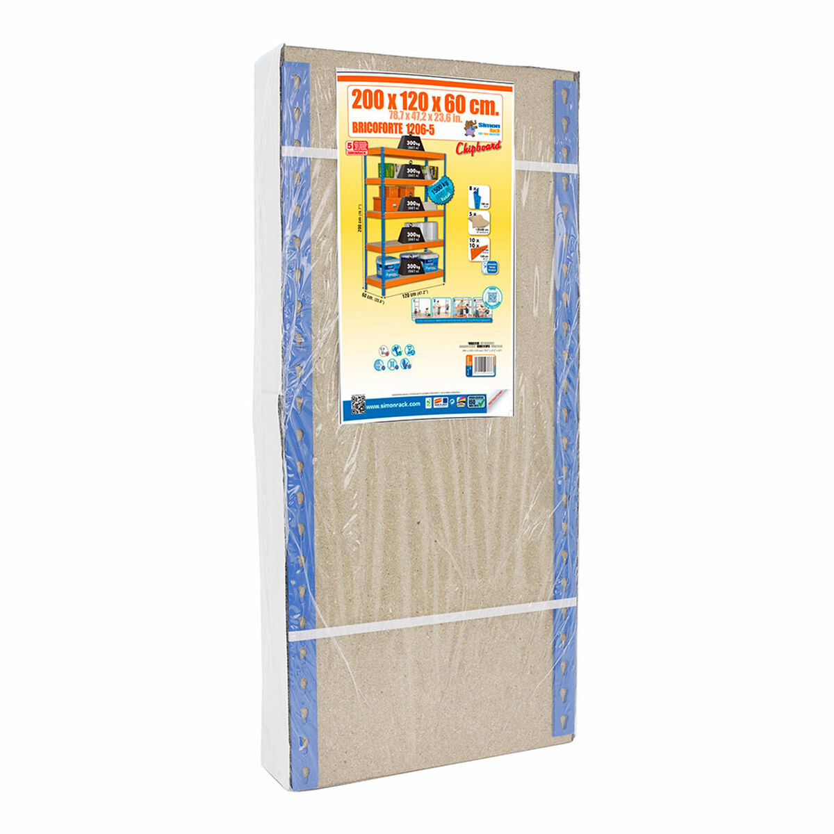 Bokhylla Simon Rack Bricoforte 1206-5 5 Hyllor 1500 kg 200 x 120 x 60 cm - 2