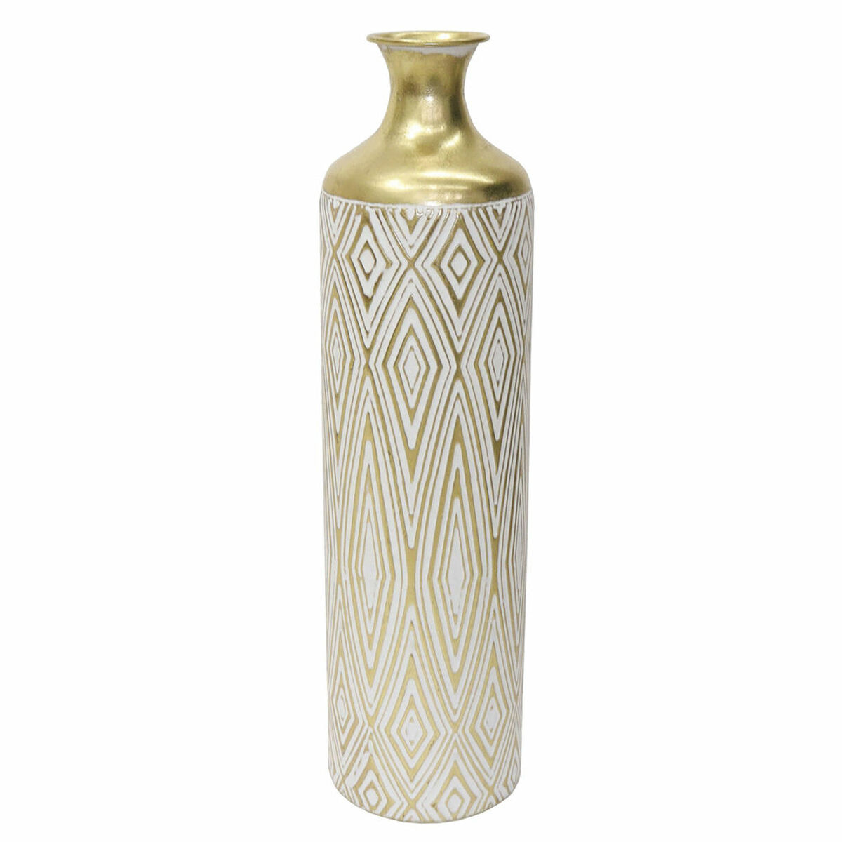 Vas DKD Home Decor Metall Vit Kolonial (15 x 15 x 58 cm)