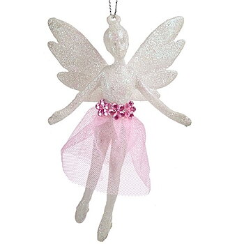 Julgranskula Krist+ Vit Plast Glitter Fe 8 x 12 x 5 cm 8 x 13 x 4 cm (24 antal)