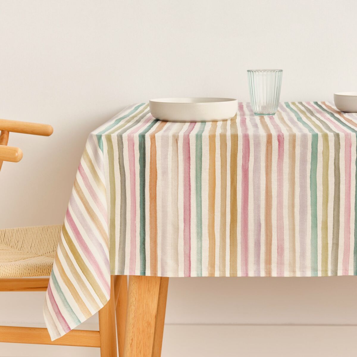 Fläckresistent bordsduk Belum Naiara 4-100 Multicolour 150 x 150 cm Randig - 4