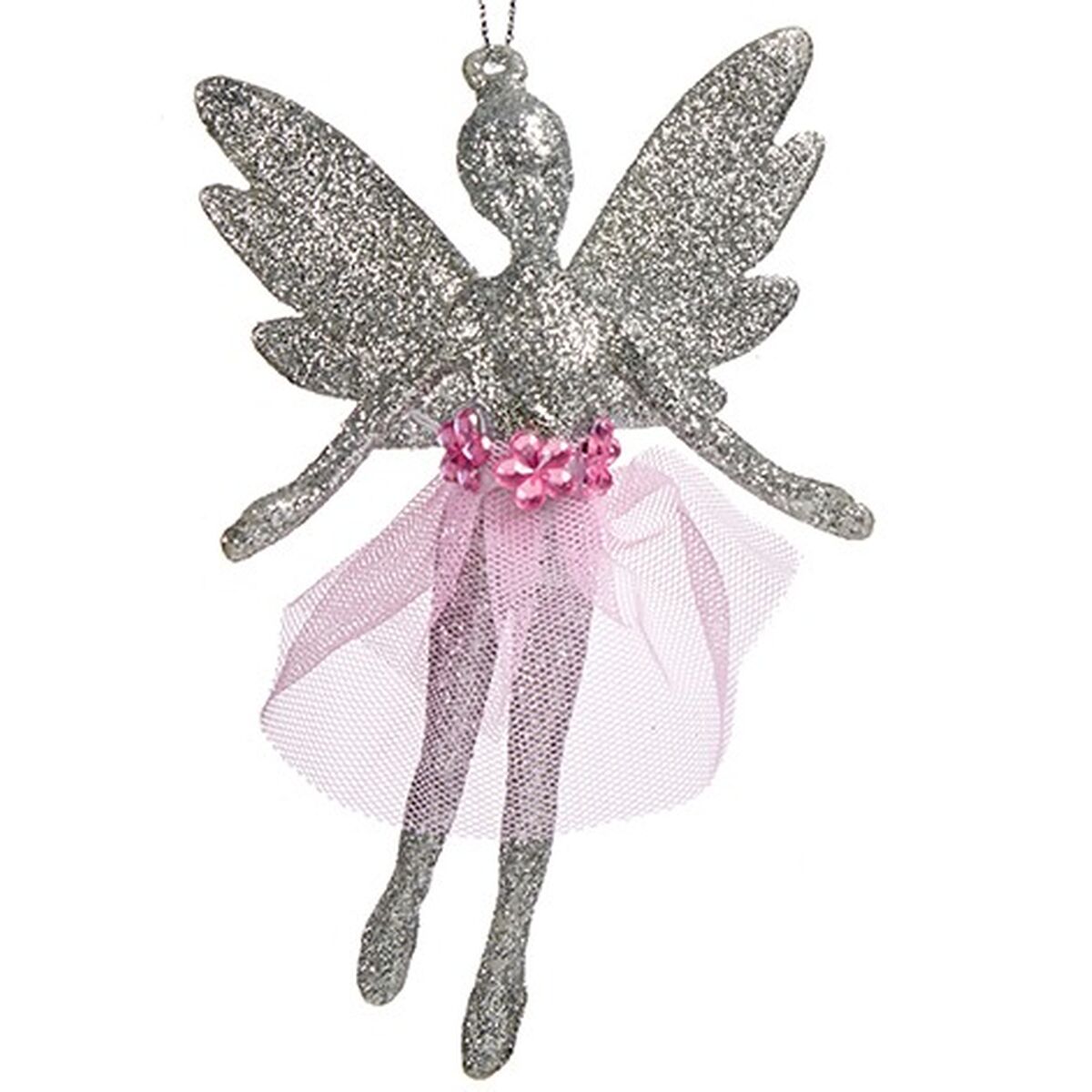 Julgranskula Krist+ Silvrig Plast Glitter Fe 8 x 12 x 5 cm 8 x 13 x 4 cm (24 antal) - 2