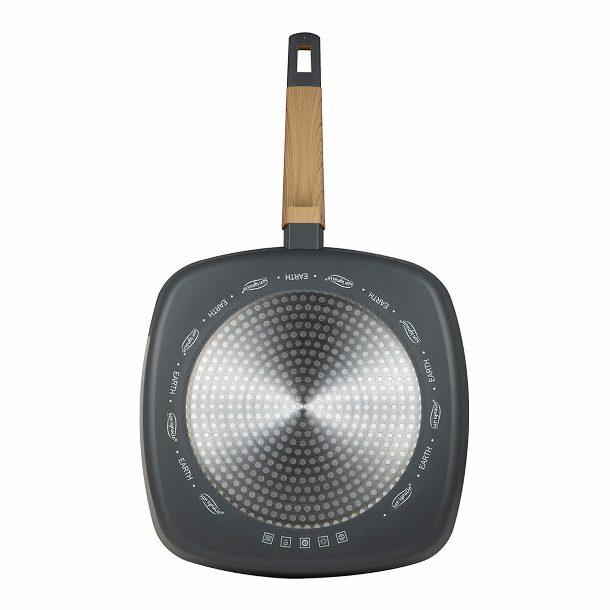 Räfflad stekpanna San Ignacio Earth Grey SG-6754 Grå Aluminium 28 x 28 cm - 4