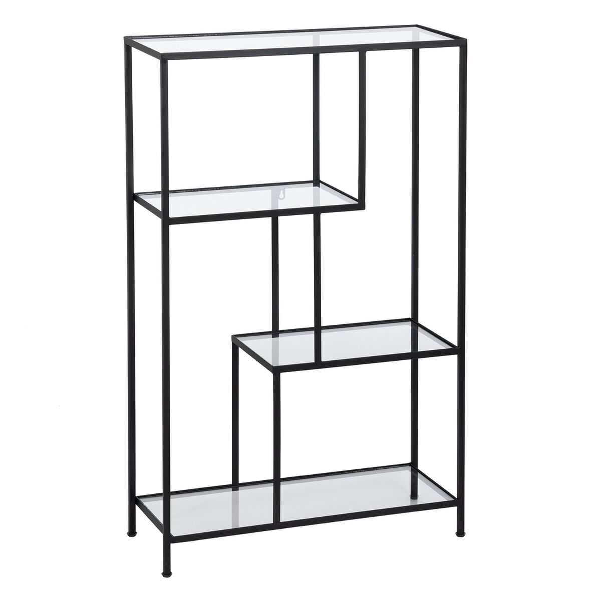 Bokhylla Svart Glas Järn 65 x 25 x 110 cm