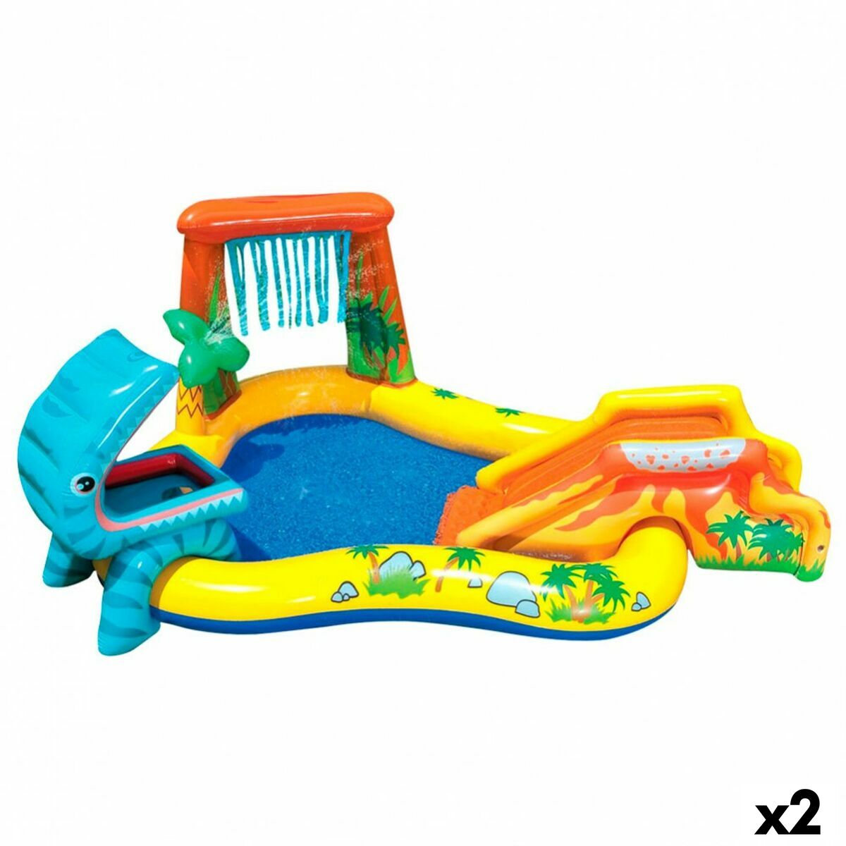 Uppblåsbar plaskpool för barn Intex Lekplats Dinosaurier 272 L 249 x 109 x 191 cm (2 antal) - 8