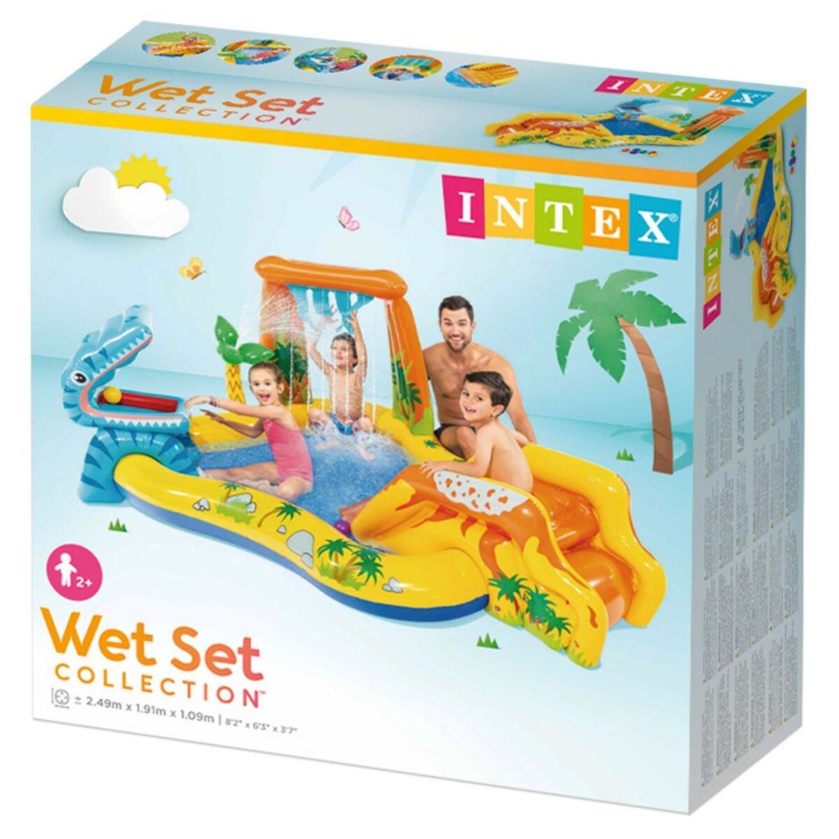 Uppblåsbar plaskpool för barn Intex Lekplats Dinosaurier 272 L 249 x 109 x 191 cm (2 antal) - 14