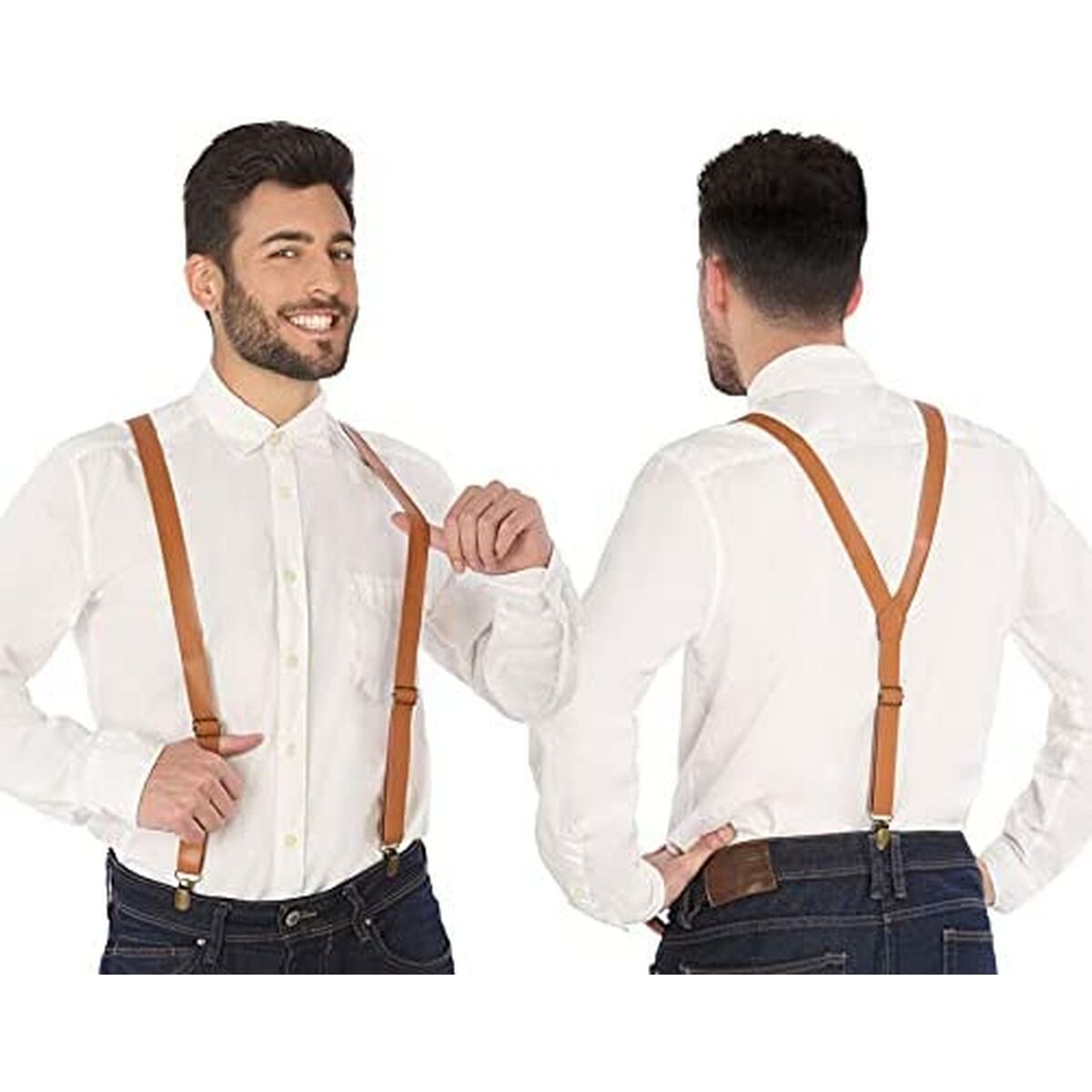Justerbara remmar Brun Orange - 8