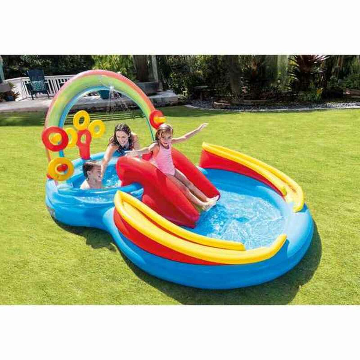 Uppblåsbar plaskpool för barn Intex   Lekplats Regnbåge 297 x 135 x 193 cm 381 L - 11