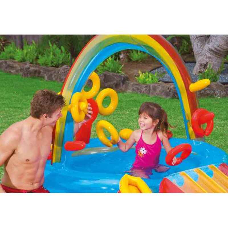 Uppblåsbar plaskpool för barn Intex   Lekplats Regnbåge 297 x 135 x 193 cm 381 L - 2