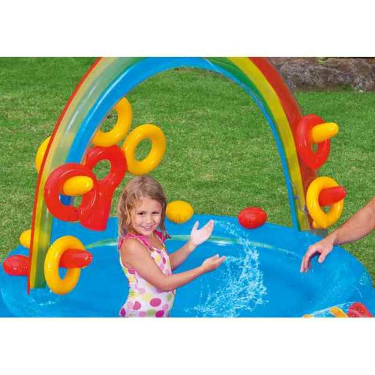 Uppblåsbar plaskpool för barn Intex   Lekplats Regnbåge 297 x 135 x 193 cm 381 L - 21