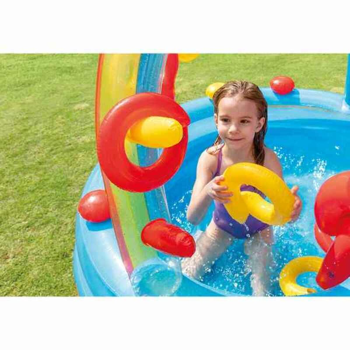 Uppblåsbar plaskpool för barn Intex   Lekplats Regnbåge 297 x 135 x 193 cm 381 L - 15