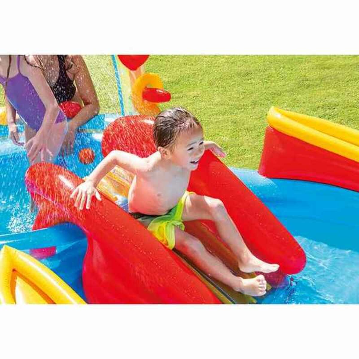 Uppblåsbar plaskpool för barn Intex   Lekplats Regnbåge 297 x 135 x 193 cm 381 L - 24