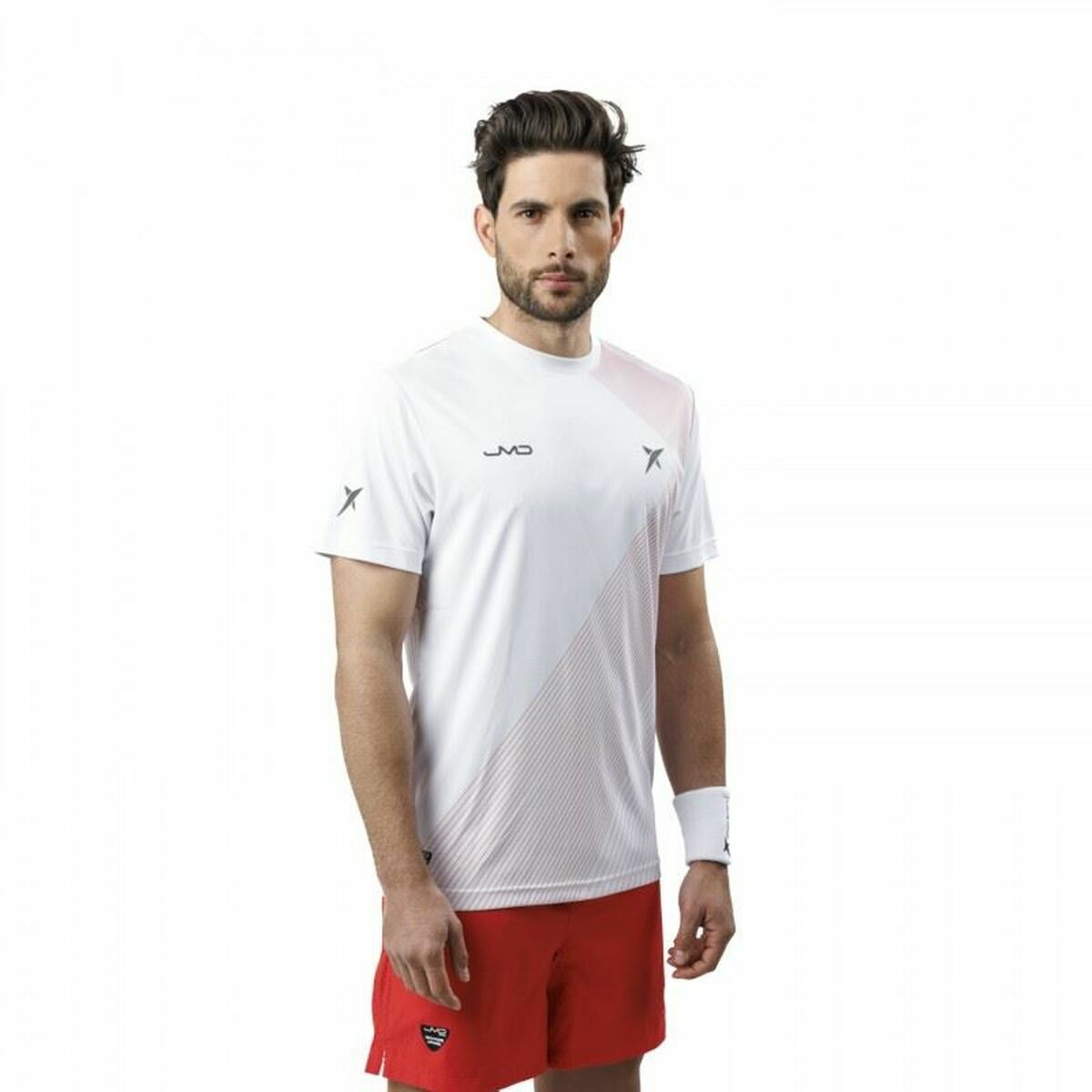 T-shirt med kortärm Herr Drop Shot Airam JMD Vit - 7