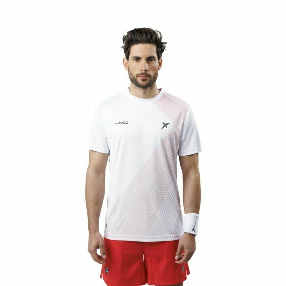 T-shirt med kortärm Herr Drop Shot Airam JMD Vit - 5