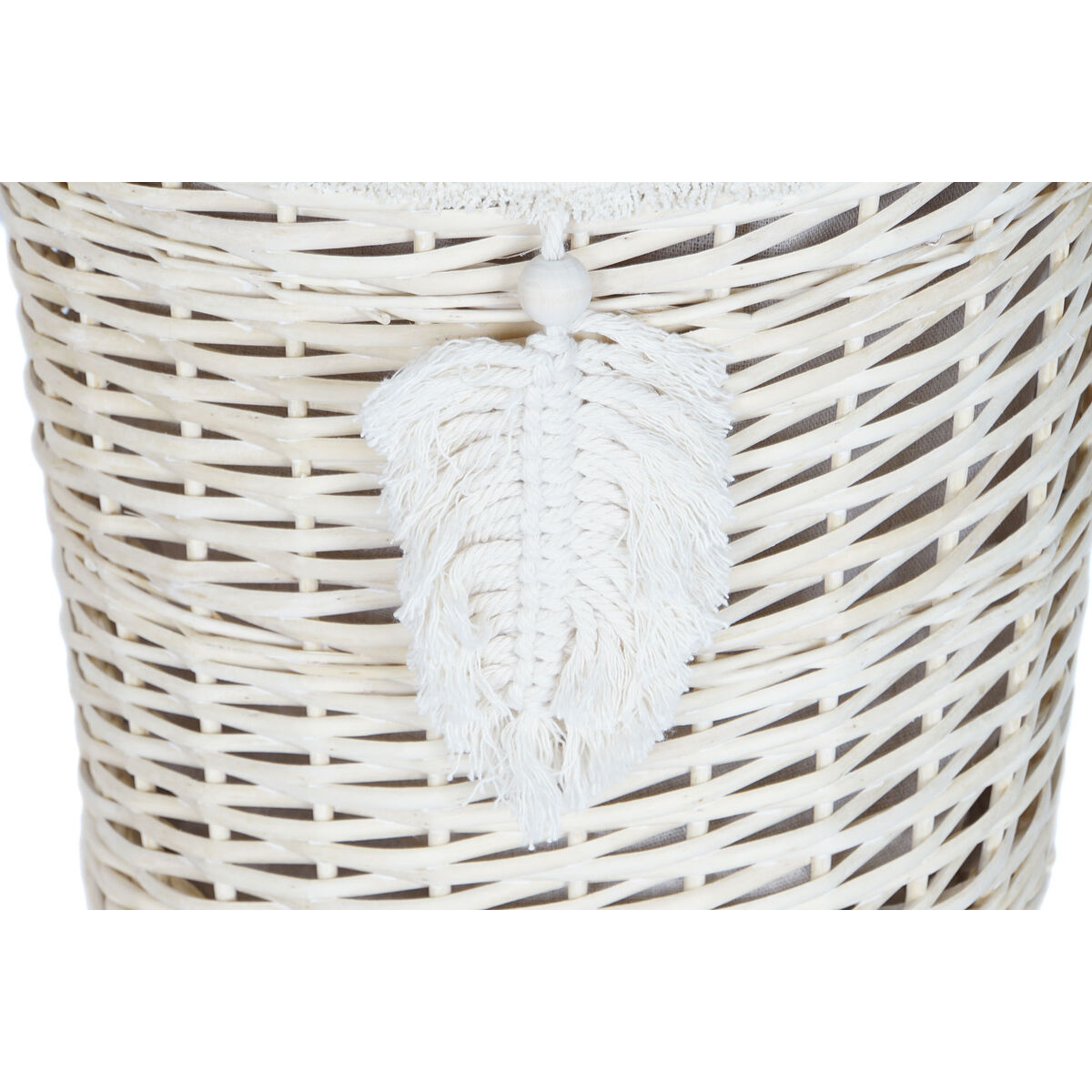 Tvättkorg Home ESPRIT Kräm Naturell 3 Delar 45 x 45 x 55 cm - 3