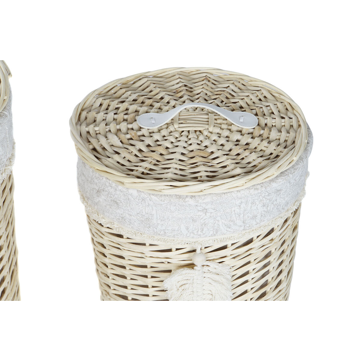 Tvättkorg Home ESPRIT Kräm Naturell 3 Delar 45 x 45 x 55 cm - 2