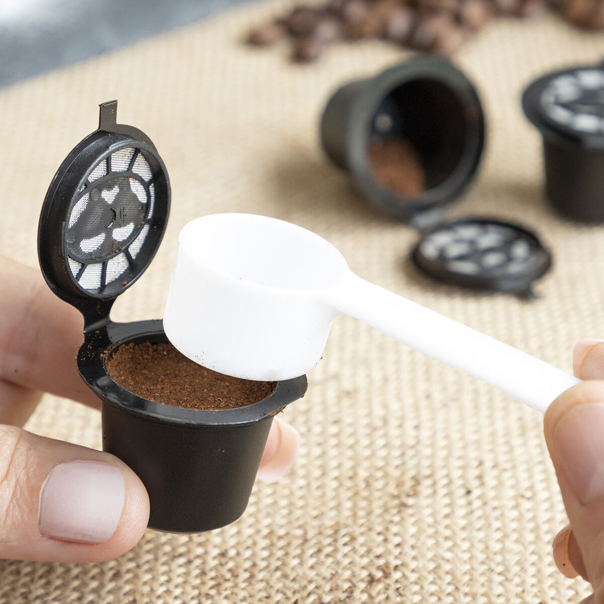 Uppsättning med 3 återanvändbara kaffekapslar Recoff InnovaGoods - 21