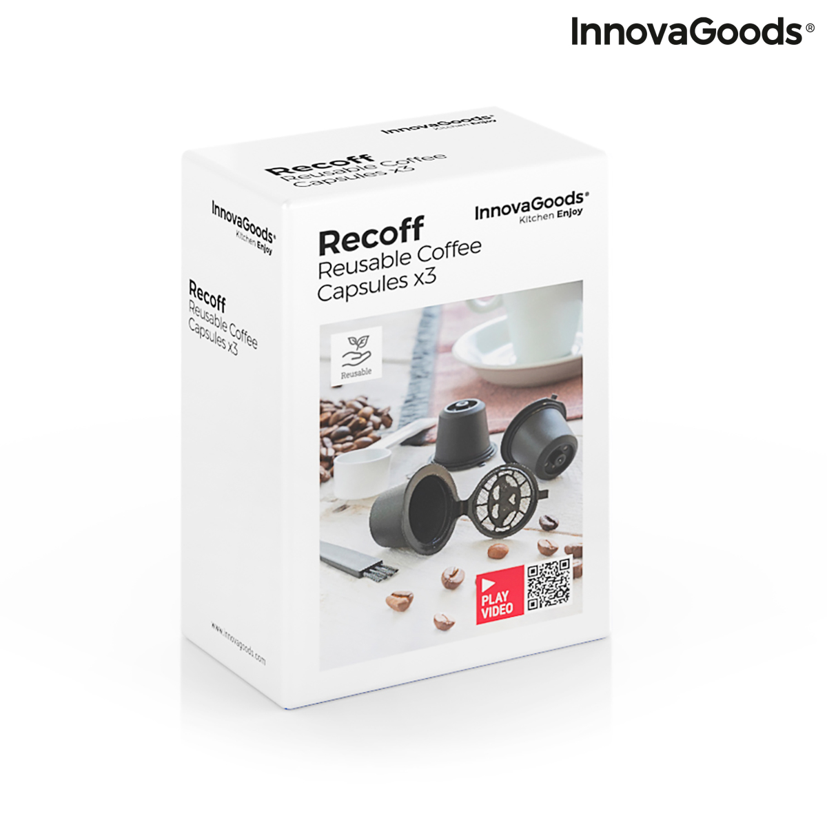 Uppsättning med 3 återanvändbara kaffekapslar Recoff InnovaGoods - 10