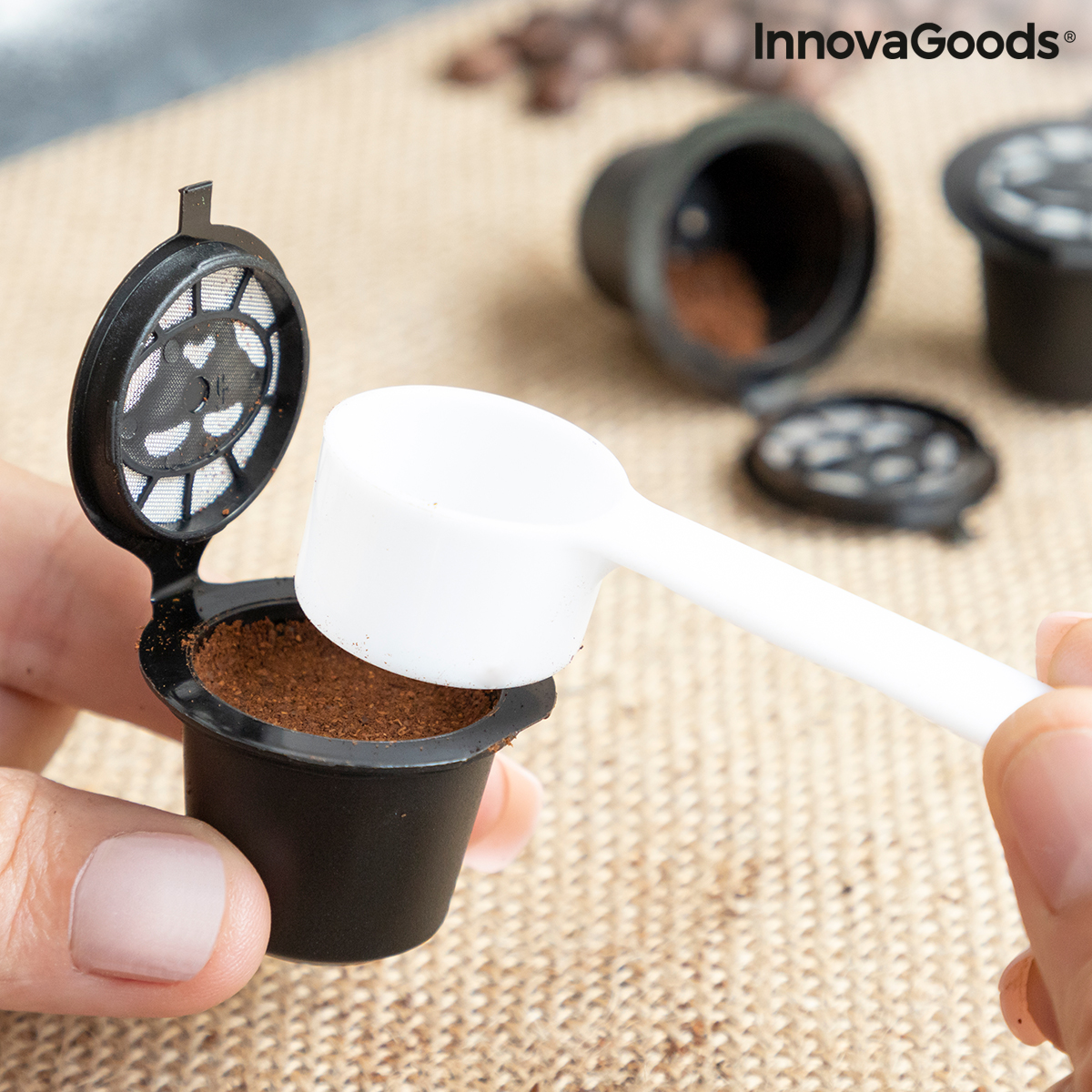 Uppsättning med 3 återanvändbara kaffekapslar Recoff InnovaGoods - 6