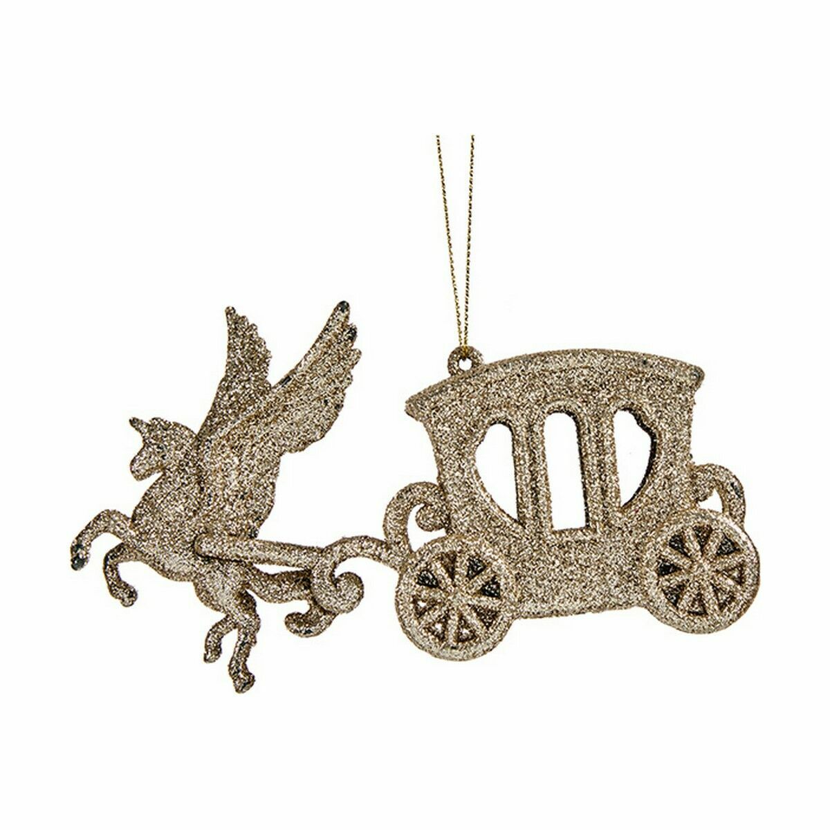 Julgranskula Krist+ Champagne Plast Glitter Magisk vagn 15 x 8,5 x 4,5 cm (24 antal) - 4
