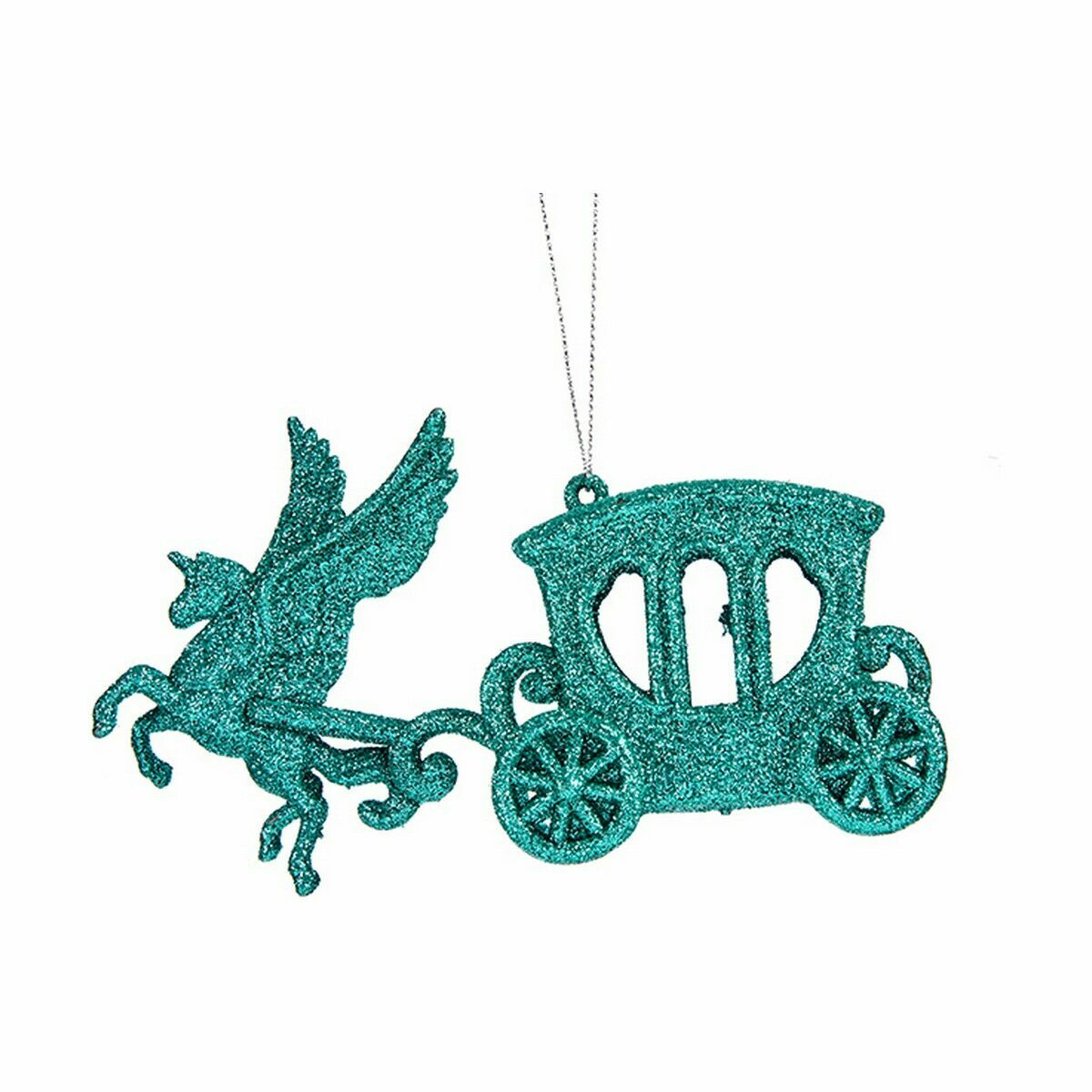 Julgranskula Krist+ Grön Plast Glitter Magisk vagn 15 x 8,5 x 4,5 cm (24 antal) - 2