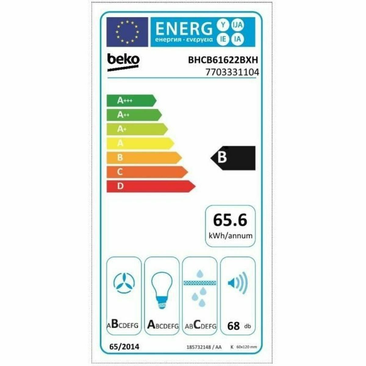 Konventionell fläkt BEKO Silvrig Stål (Renoverade A) - 6
