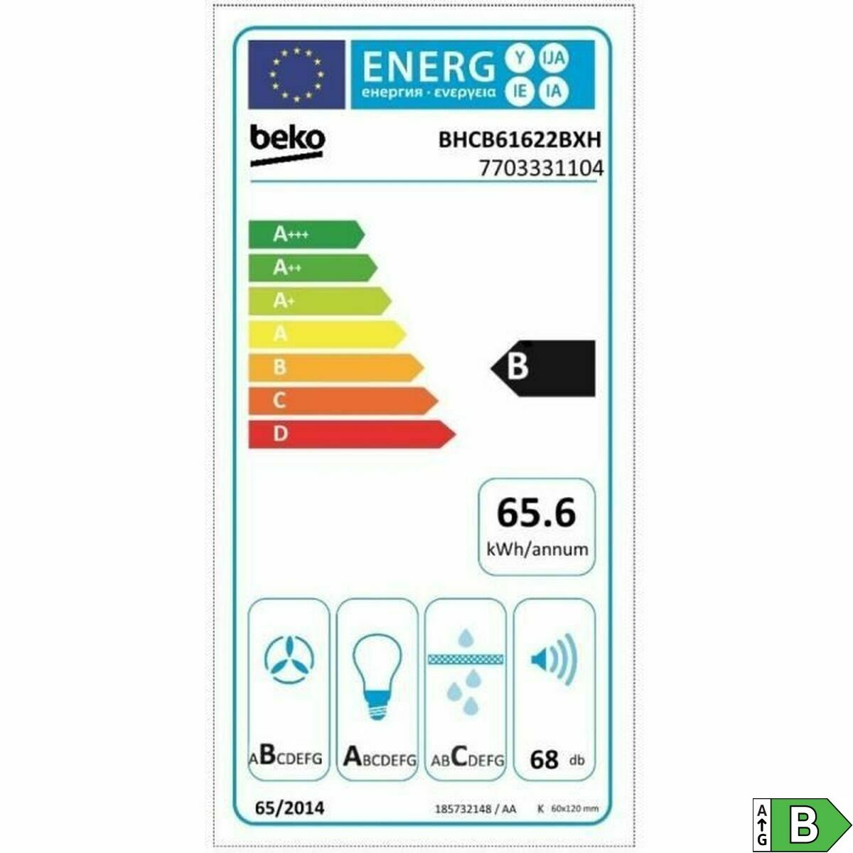 Konventionell fläkt BEKO Silvrig Stål (Renoverade A) - 2