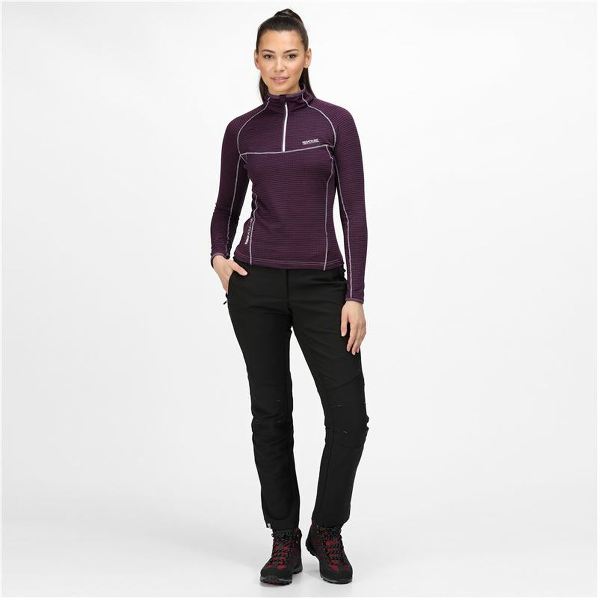 Långärmad t-shirt Dam Regatta Yonder Half-Zip Violett - 8