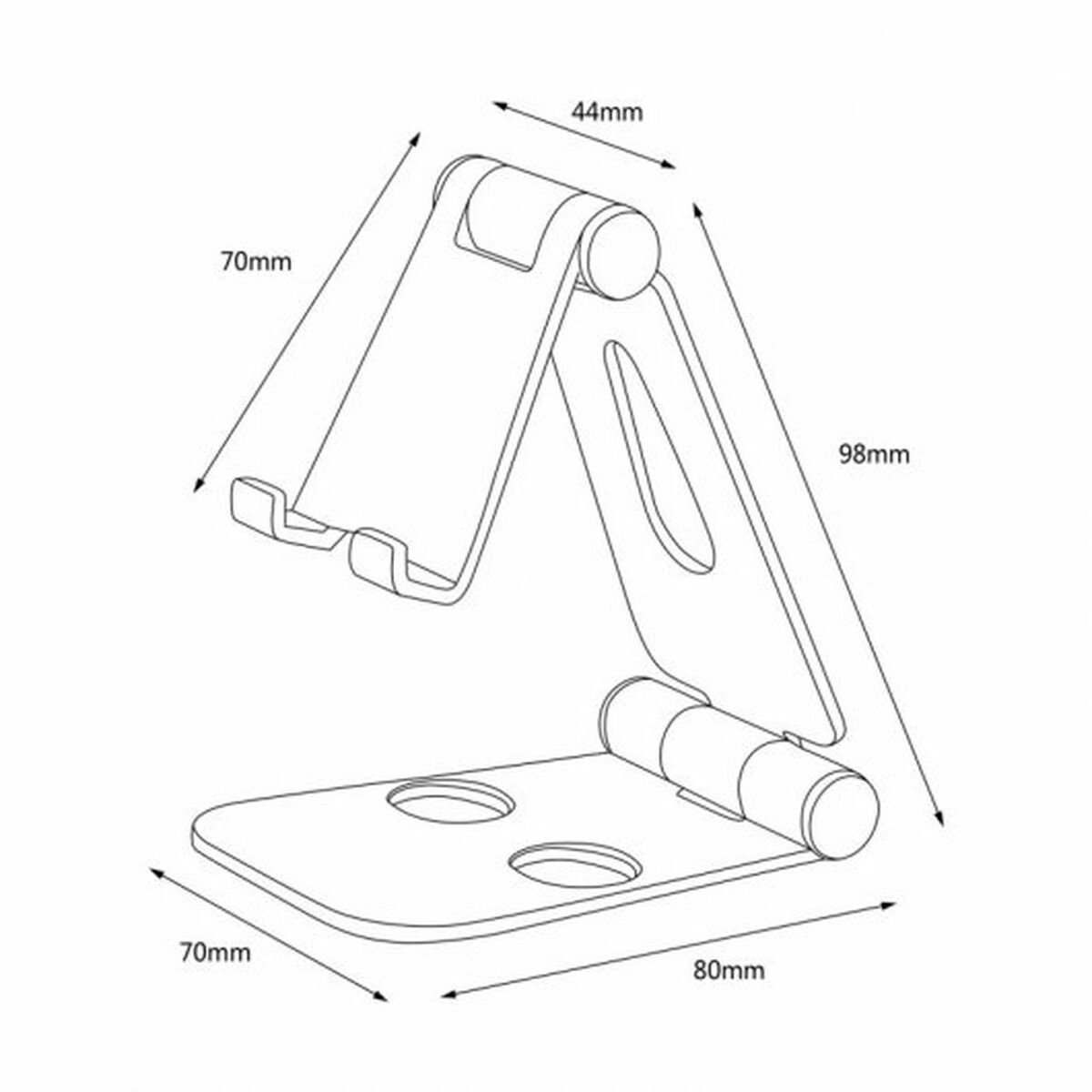 Mobilt eller tablettstöd Aisens MS2PM-086 Silvrig Aluminium 8" - 5