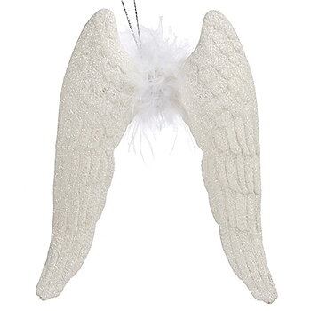 Julgranskula Krist+ Vit Plast Glitter Änglavingar 12,5 x 15 x 2,5 cm (24 antal)