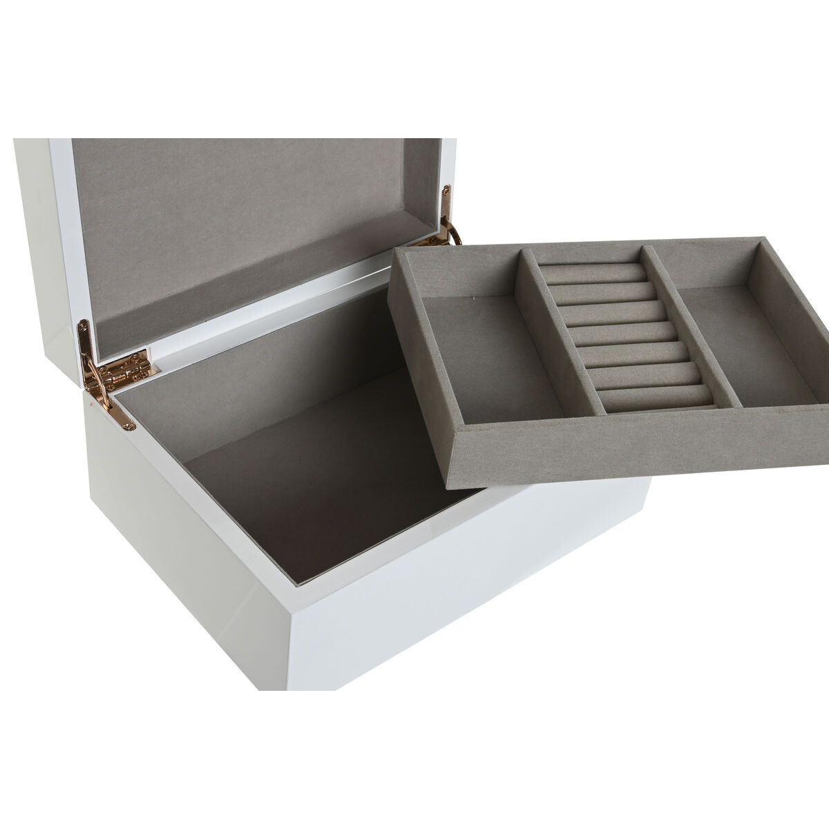 Smyckeskrin Home ESPRIT Vit Kräm Trä Trä MDF 20 x 15,5 x 9,5 cm - 2