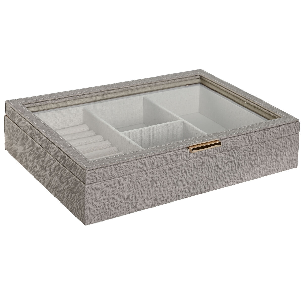Smyckeskrin Home ESPRIT Beige Glas 29,5 x 19,5 x 6 cm - 3