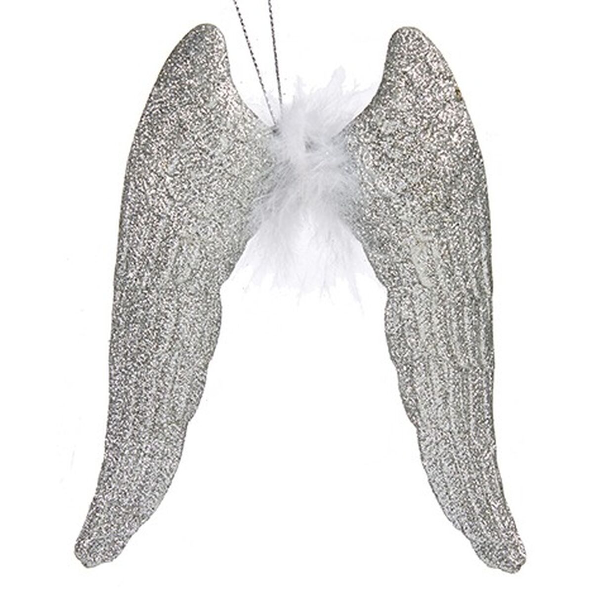 Julgranskula Krist+ Silvrig Plast Glitter Änglavingar 12,5 x 15 x 2,5 cm (24 antal) - 2