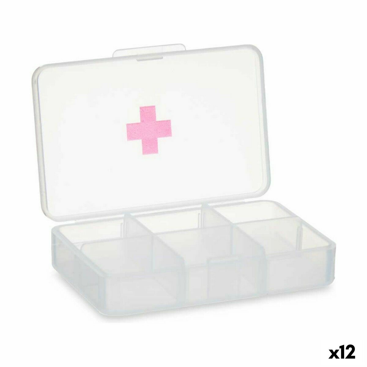 Doseringsask med fack Berilo Transparent Plast 11,5 x 18 x 2,2 cm 9 x 2,5 x 6 cm (12 antal) - 6