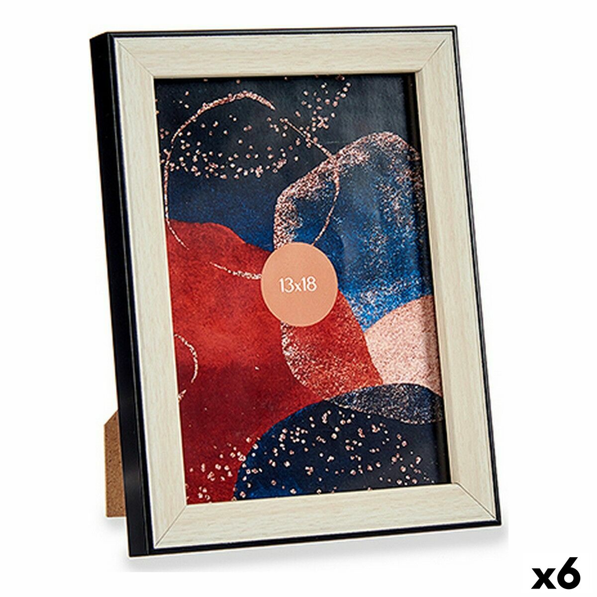 Fotoram 15,6 x 2 x 20,5 cm Svart Brun Plast Glas (6 antal) - 3