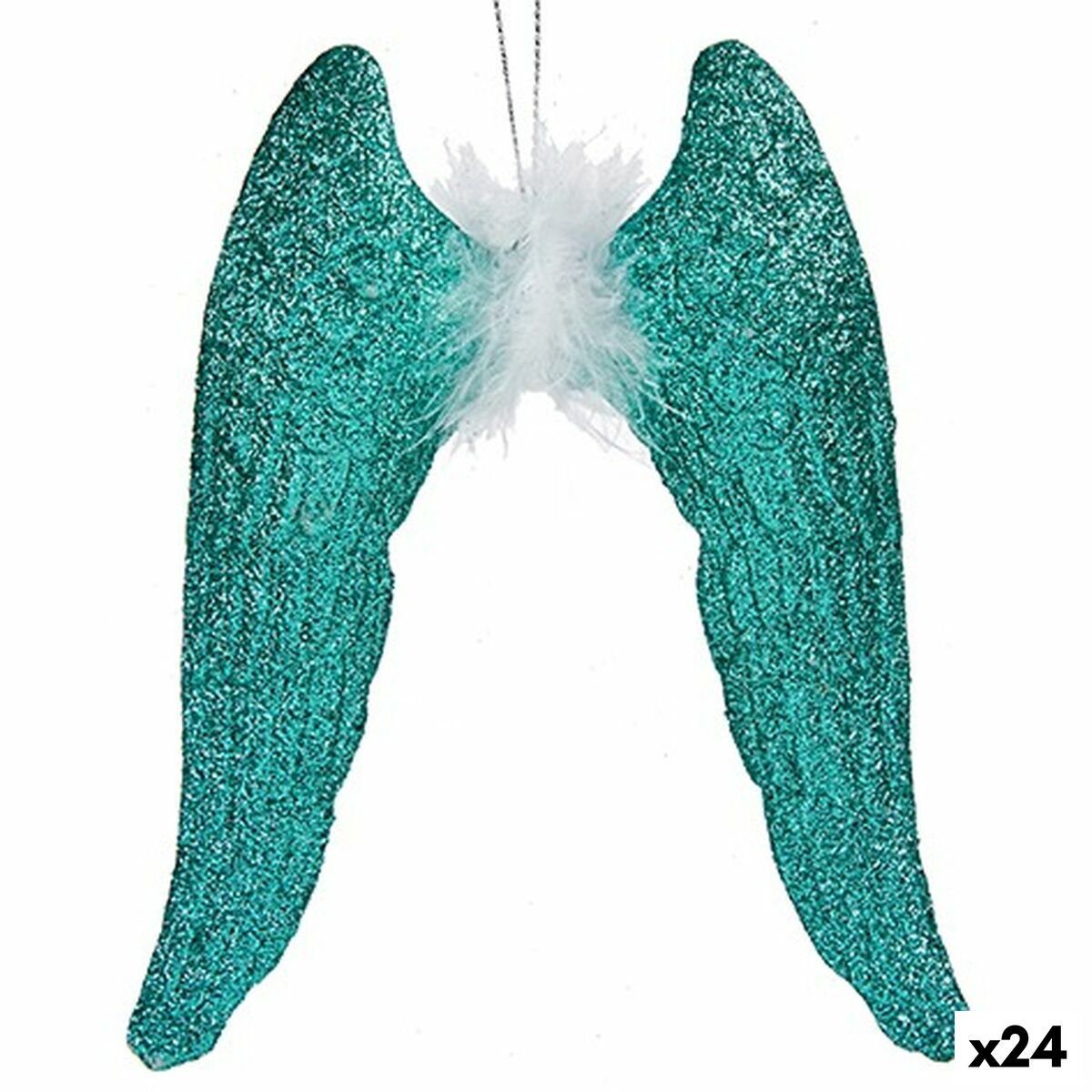Julgranskula Krist+ Grön Plast Glitter Änglavingar 12,5 x 15 x 2,5 cm (24 antal)