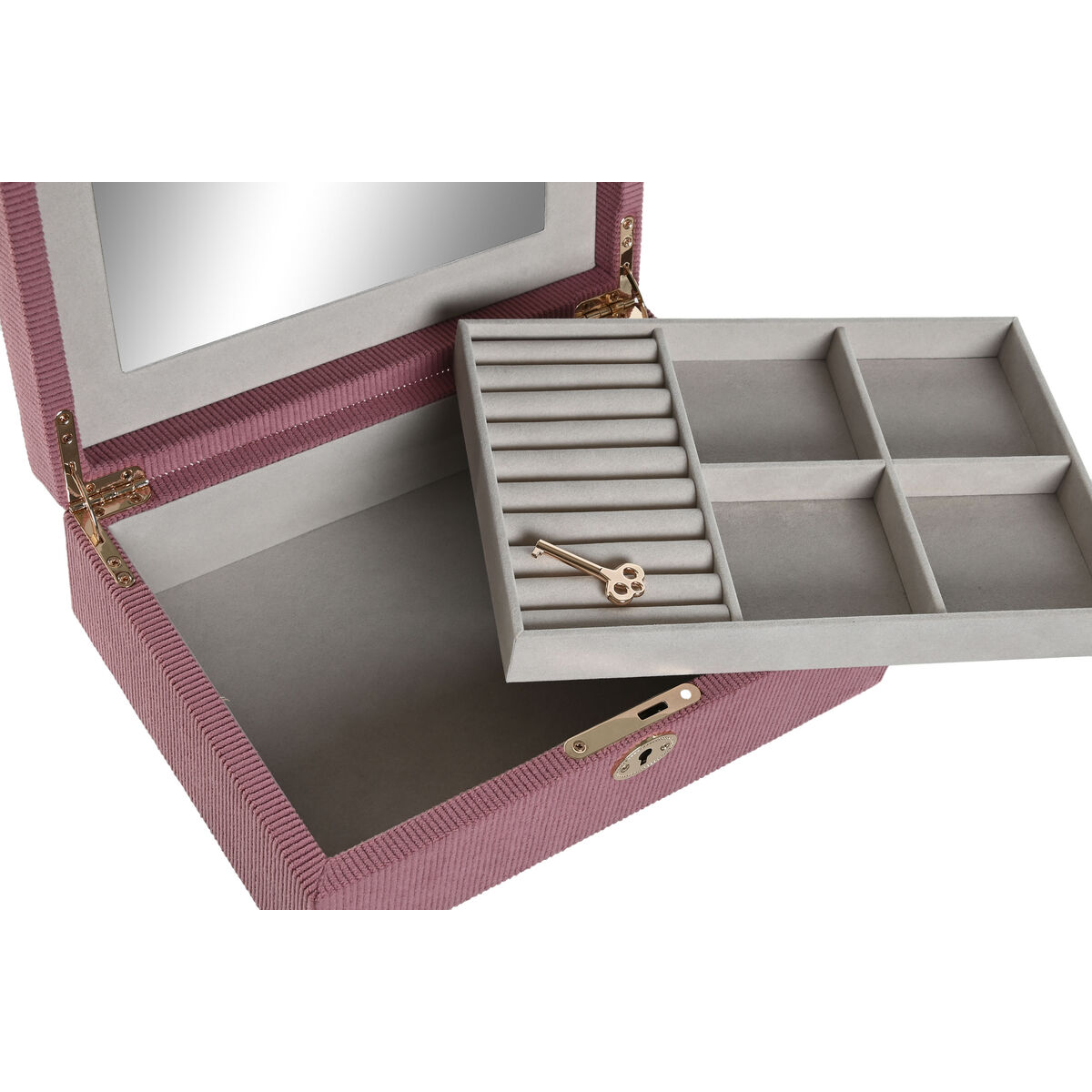 Smyckeskrin Home ESPRIT Kräm Magenta 27 x 19 x 9 cm - 2