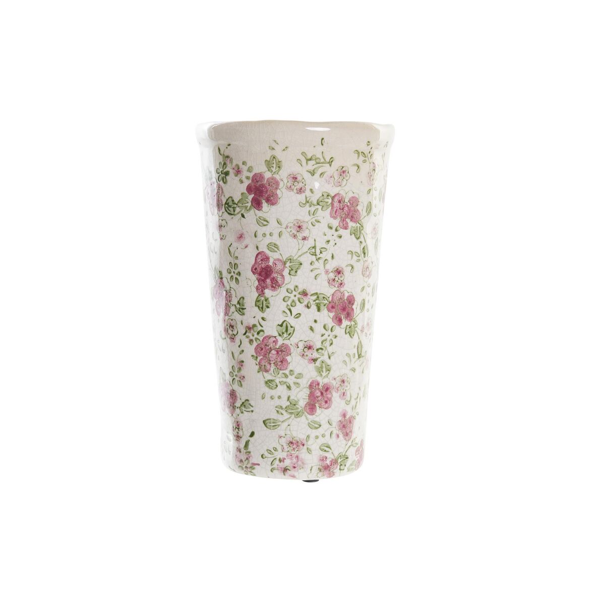 Vas DKD Home Decor Vit Grön Rödbrun Stengods Shabby Chic (14 x 14 x 25 cm)