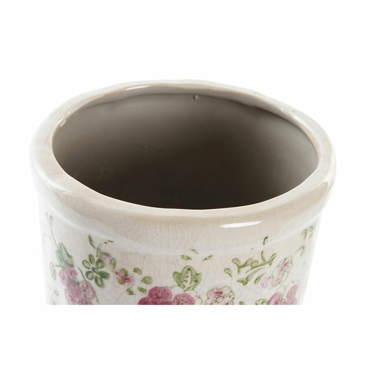 Vas DKD Home Decor Vit Grön Rödbrun Stengods Shabby Chic (14 x 14 x 25 cm) - 2