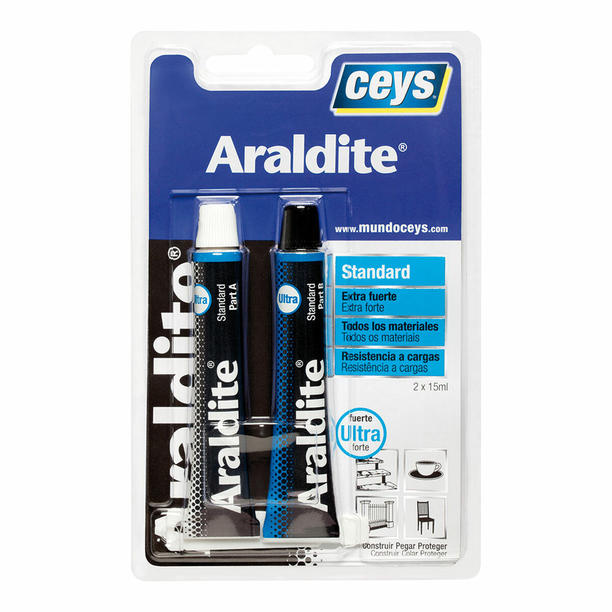 Epoxylim med två komponenter Ceys Araldite Standard 510107 - 2