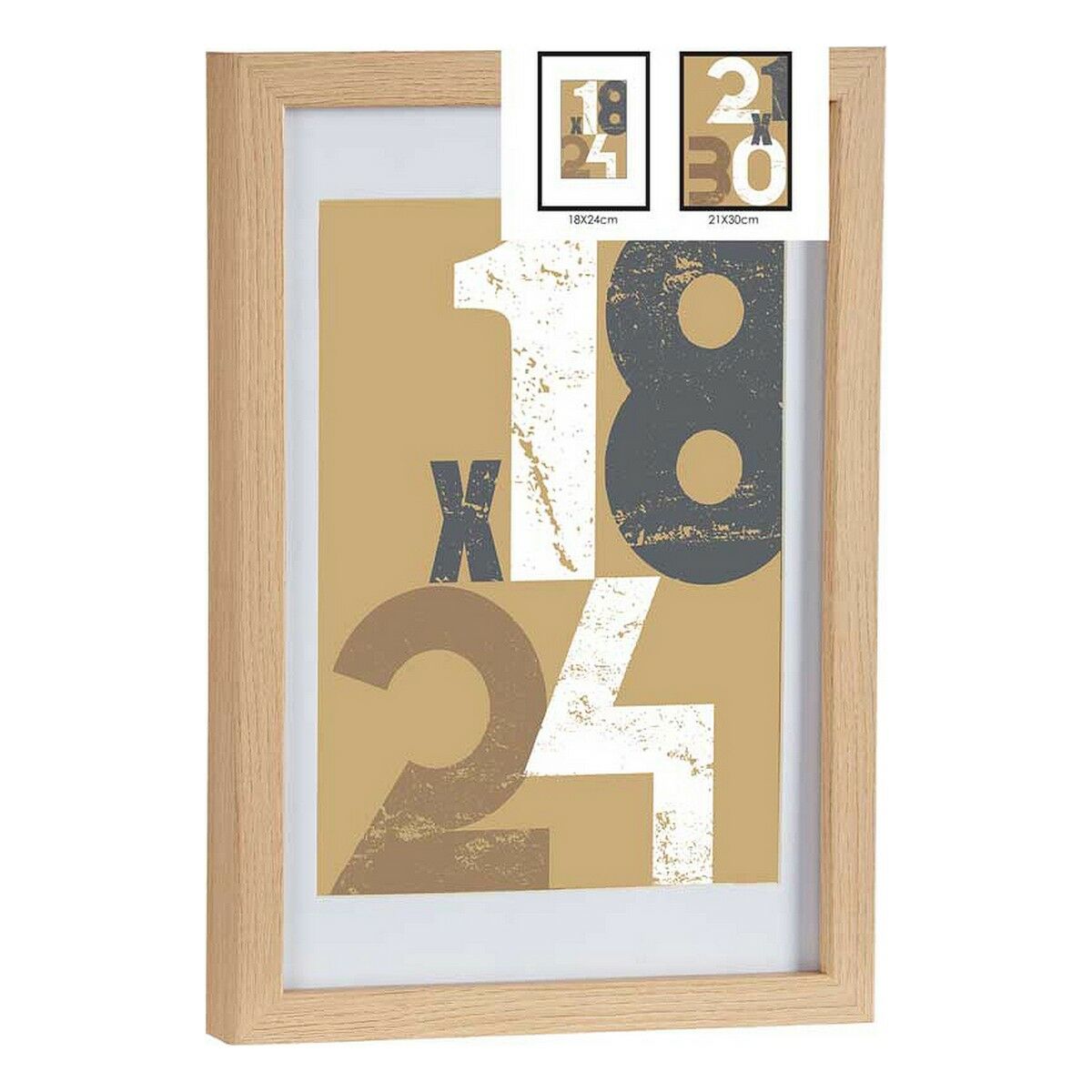 Fotoram Gift Decor Naturell Glas Trä MDF (6 antal) - 2