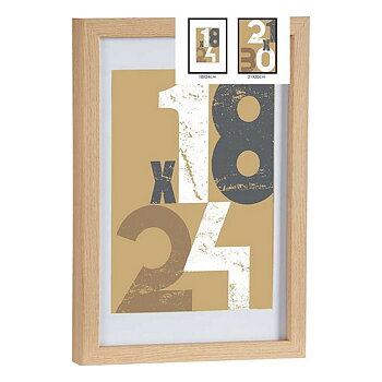 Fotoram Gift Decor Naturell Glas Trä MDF (6 antal)