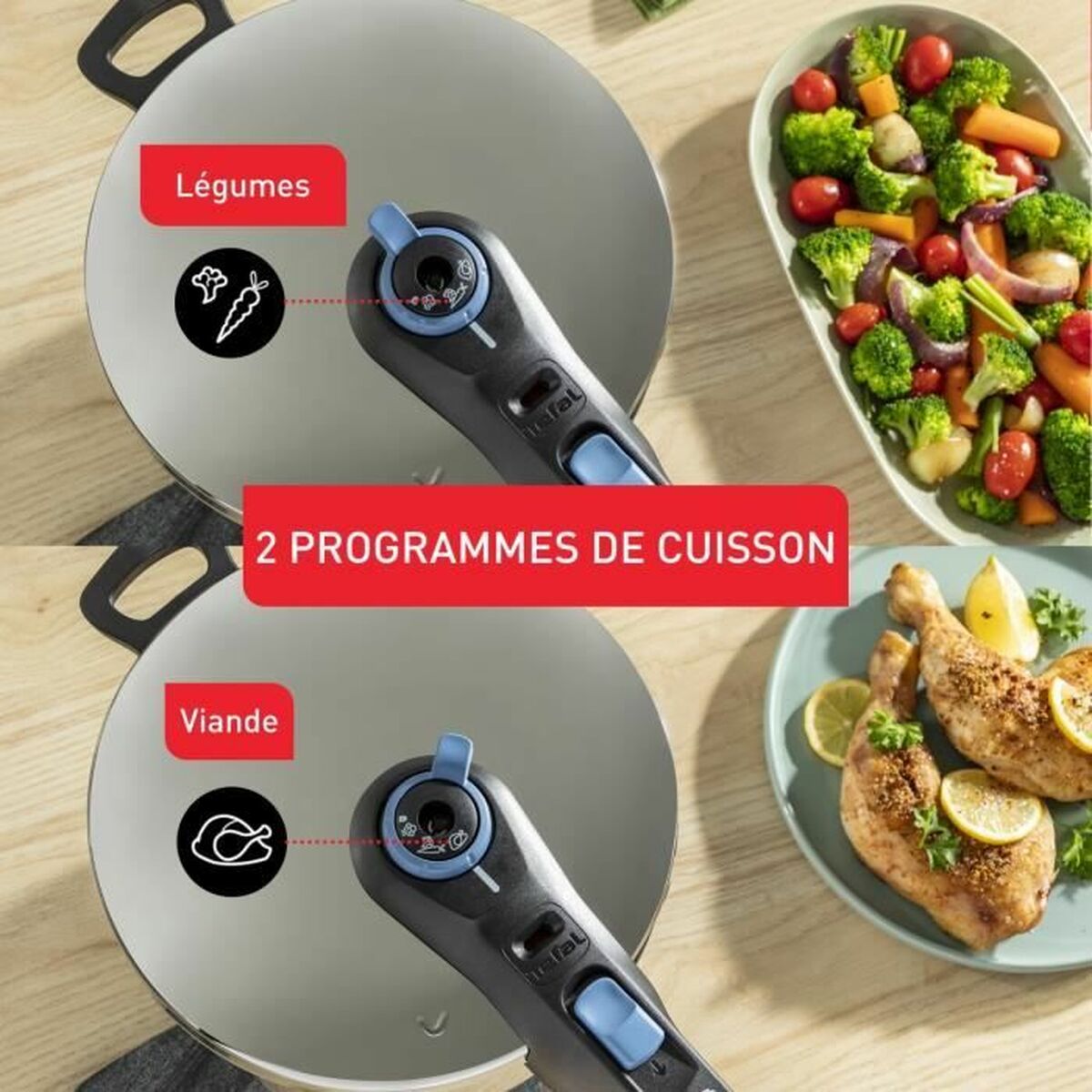 Tryckkokare Tefal 6 L Rostfritt stål - 2