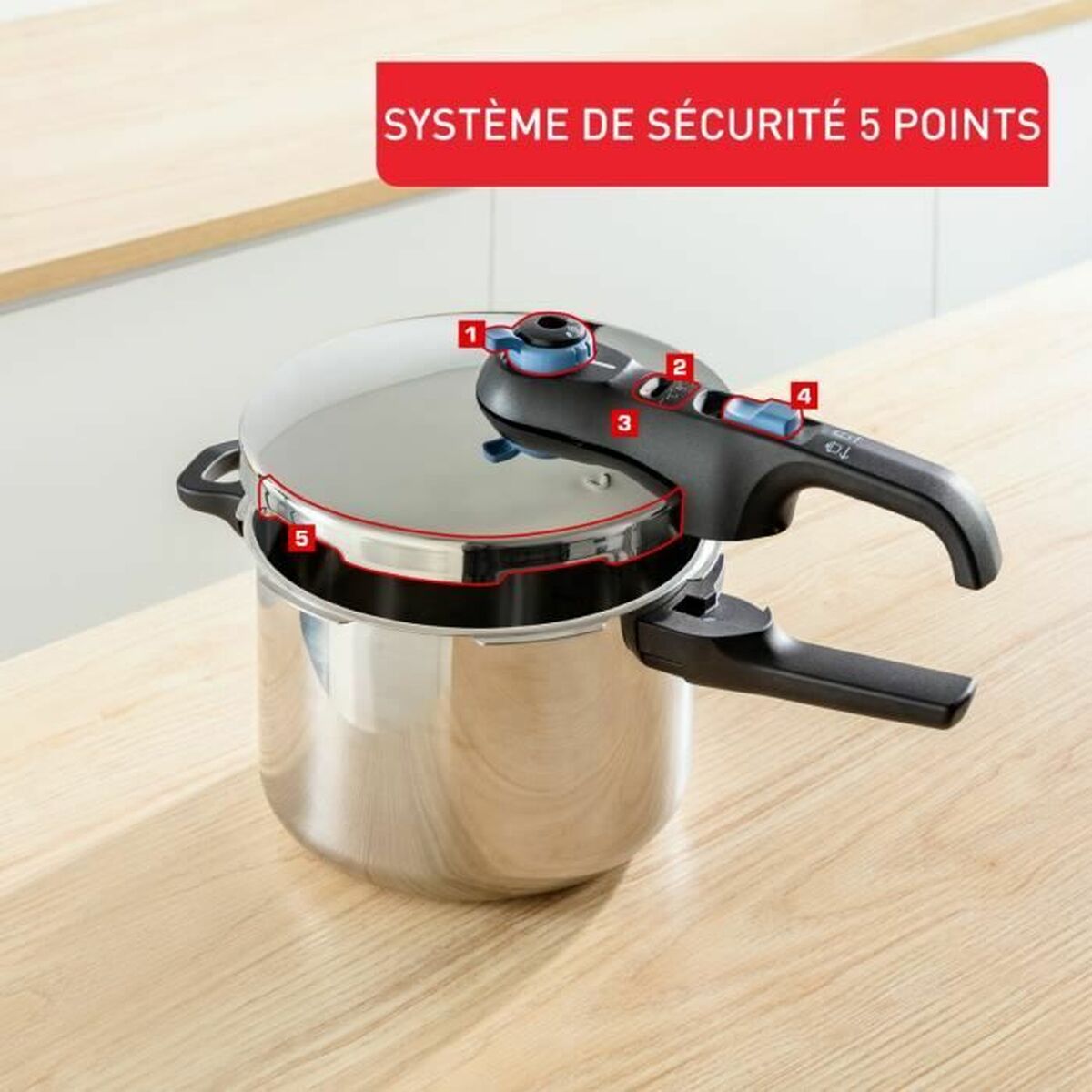 Tryckkokare Tefal 6 L Rostfritt stål - 3